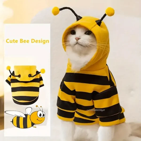 Bee Pet Hoodies Winter Warm for Small Medium Dogs & Cats