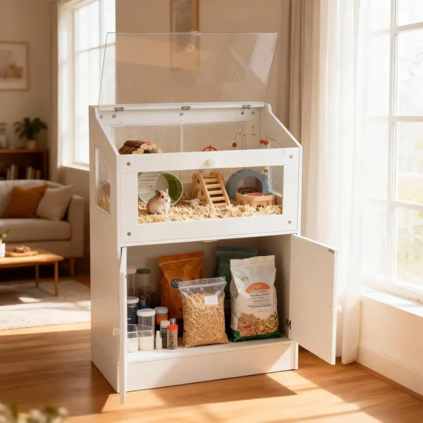 Easy Clean & Ventilated pet habitat and cabinet